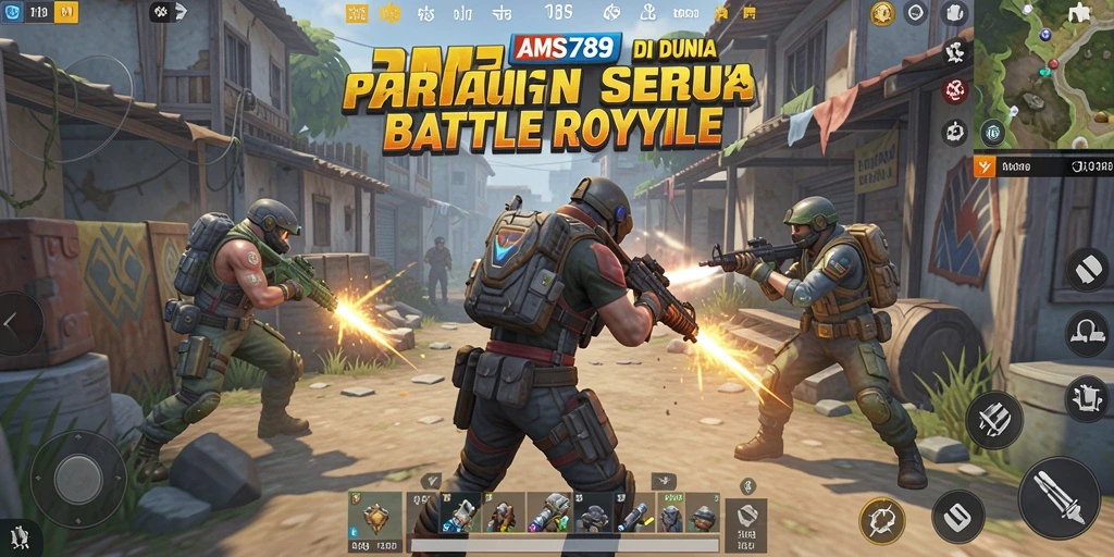 Tangkapan layar menampilkan pertempuran intens dalam gameplay Battle Royale.