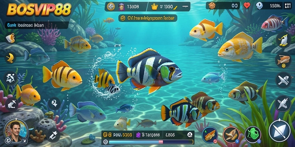Screenshot gameplay memancing seru di BOSVIP88.