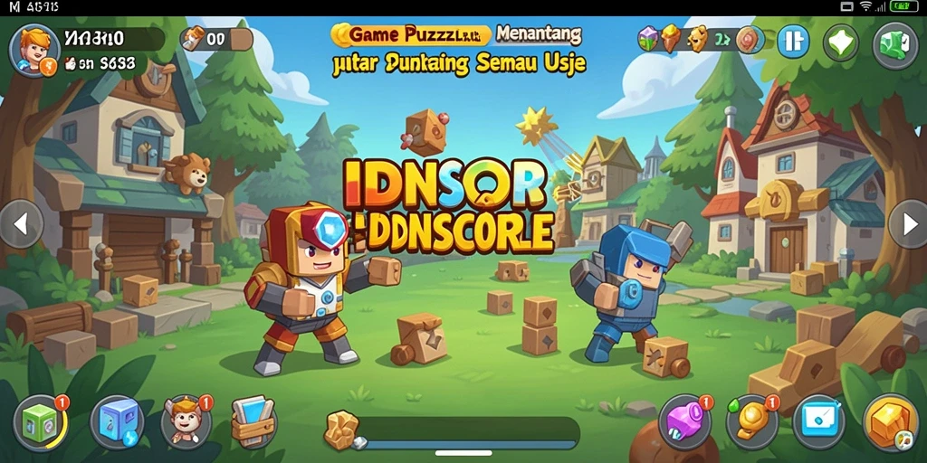 Tampilan gameplay menarik dari IDNSCORE dengan teka-teki menantang.