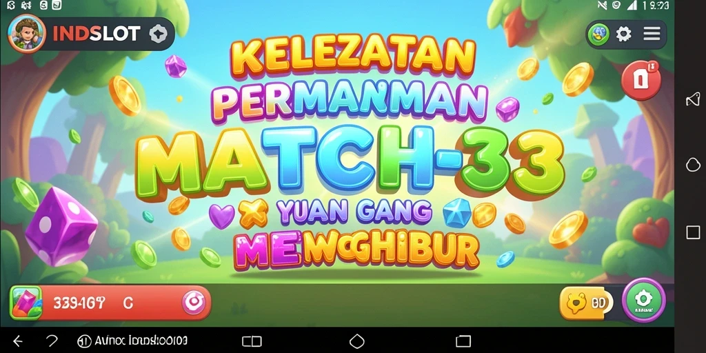 Tampilan gameplay seru dari INDSLOT dalam aksi Match-3.